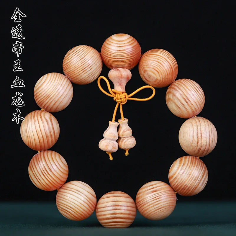 Full Oil High Transparent Amber Wood Men's Bracelet Changbai Mountain North Agarwood Northeast Pine Mingzi Prayer Beads Gifts