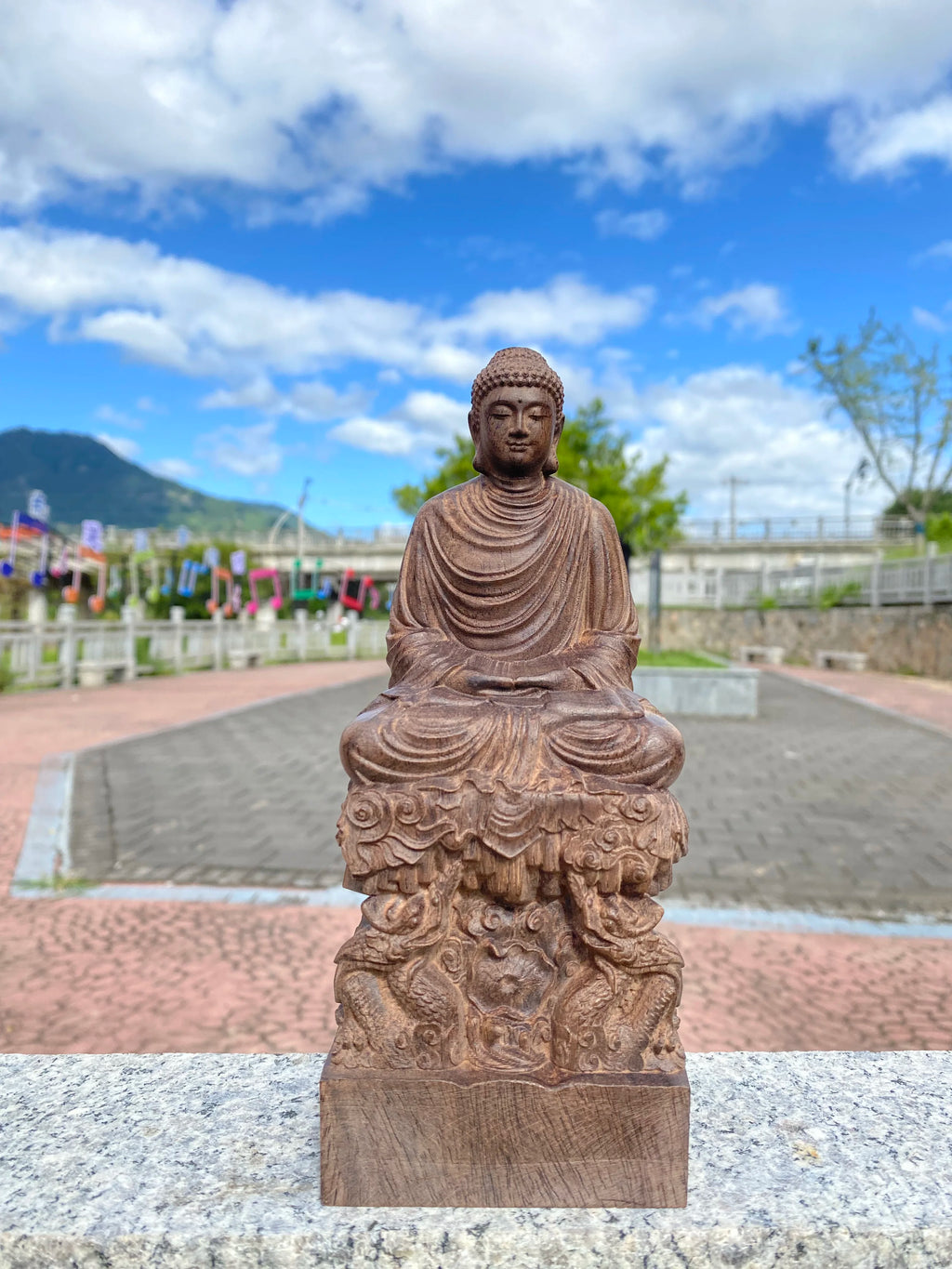 Hand-Carved Agarwood Buddha Statue 20cm 30cm