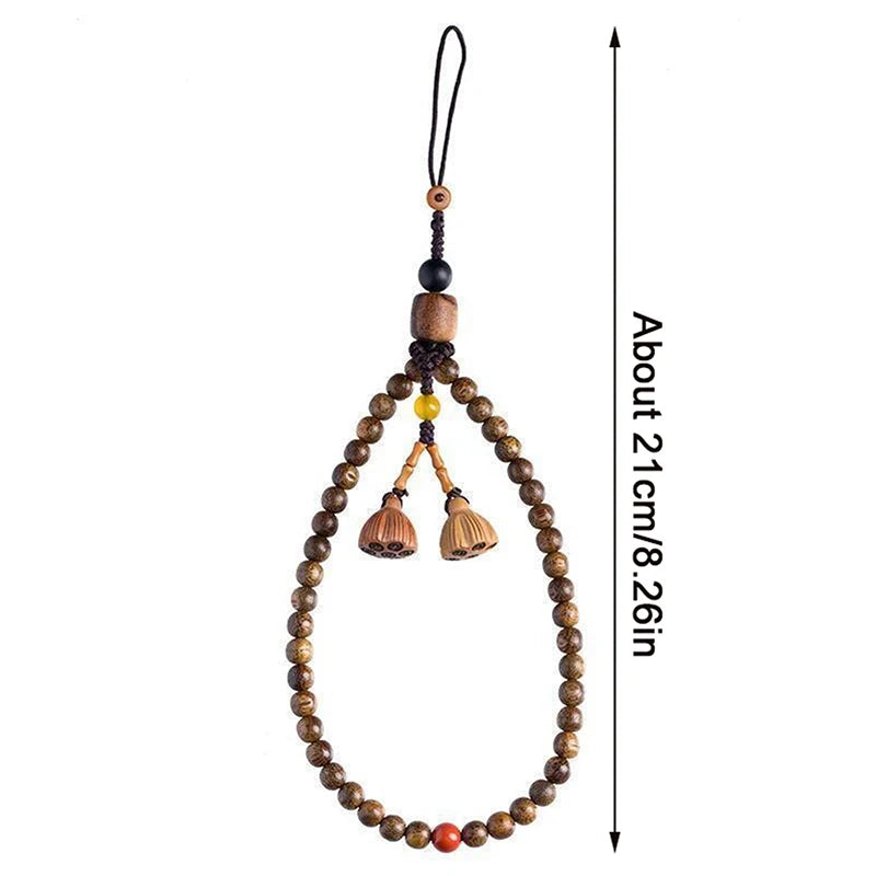 Retro Agarwood Beaded Phone Chain for Women