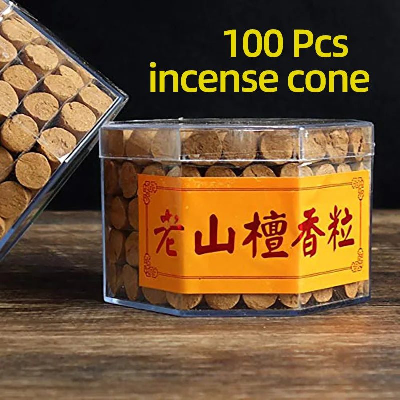Natural Lao Shan Sandalwood Incense Cones | Long Lasting Organic Aroma for Meditation, Yoga & Home Fragrance