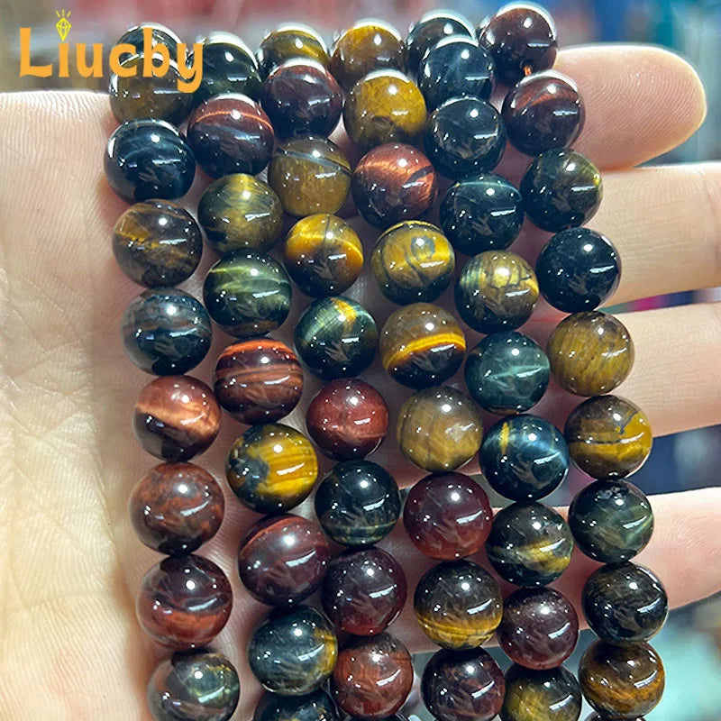Natural 3-Color Tiger Eye Beads 10mm DIY Jewelry Making