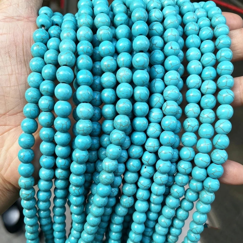 Natural Lava Jaspers Stone Beads Snake Skin Stone Turquoise Agates Round Loose Beads For Jewelry Making DIY Bracelet Accessories