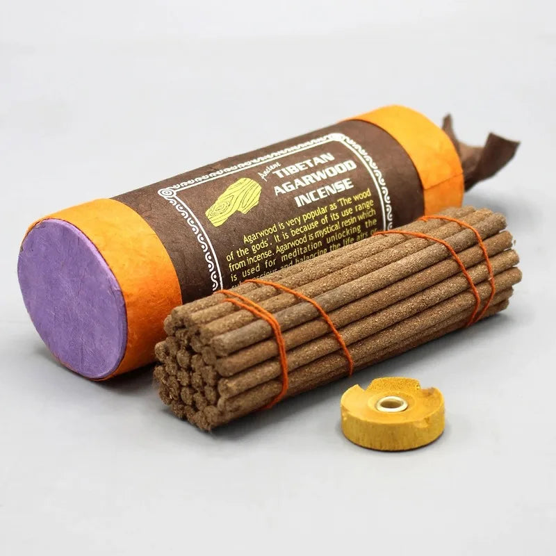 30PC Nepal Handmade Incense Sticks Ancient Tibetan Fragrance Colored Short Tube Thick Thread Incense Cedar Palo Santo White Sage