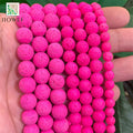 Rose Pink Lava Volcanic Rock Round Beads Natural Stone For Jewelry Making DIY Bracelet Ring Earrings 15'' Strand 4/6/8/10mm