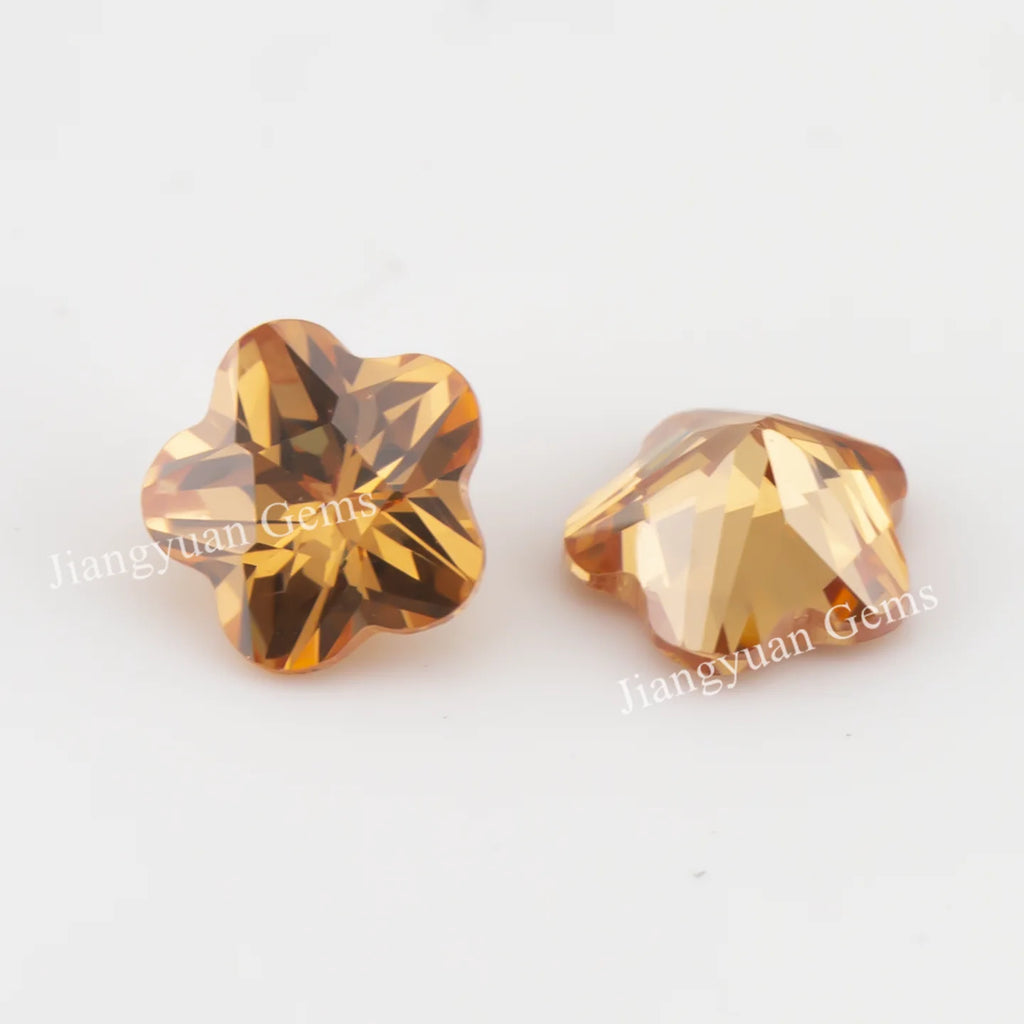 Size 3x3mm~10x10mm 5A Zircon Flower Shape Various Color Cubic Zirconia Stone Loose CZ Synthetic Gemstone for Jewelry Making