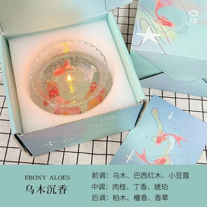 New Goldfish Bubble Jelly Candle Aesthetic Aquarium-Themed Soy Wax Candle Unique Graduation Gift for Girls Creative Desk Decor