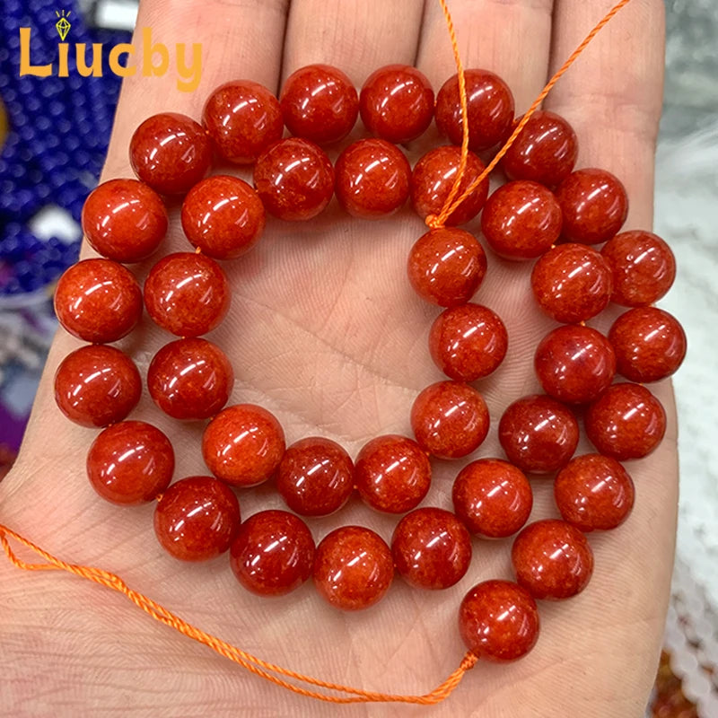 Natural Red Chalcedony Beads 6-12mm for DIY Jewelry