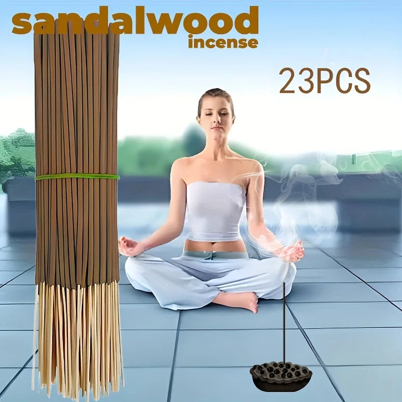 23/45/148/348Pcs Sandalwood Sticks Palo Santo Long-Lasting Fragrance Suitable for Yoga and Meditation Suitable for Outdoor Use Home Bedroom Kitchen Bathroom Courtyard Tea Room Office Hotel Etc. Suitable for Relaxing the Mind Relieving Stress Holiday Gifts