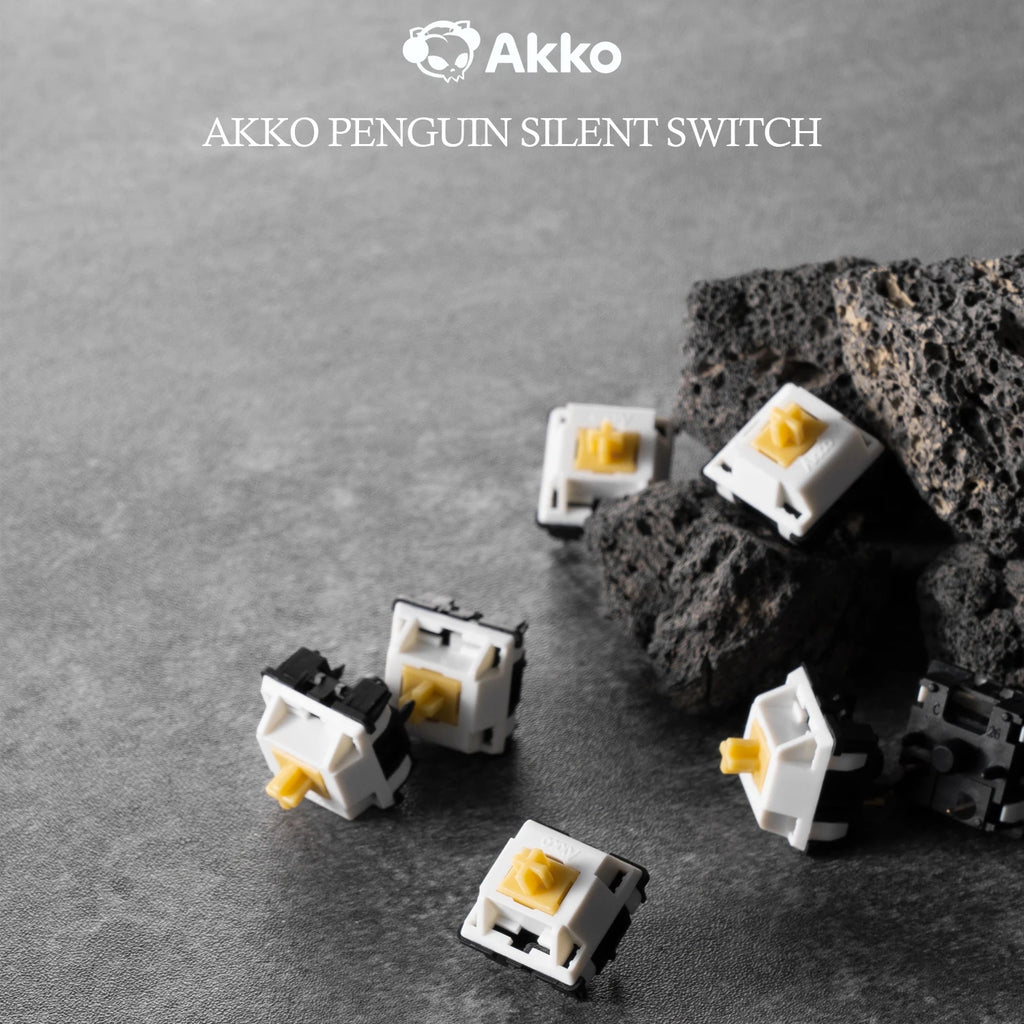 Akko Penguin Switch 5 Pin 50gf Tactile Silent Switch Compatible with MX Mechanical Keyboard (45pcs)