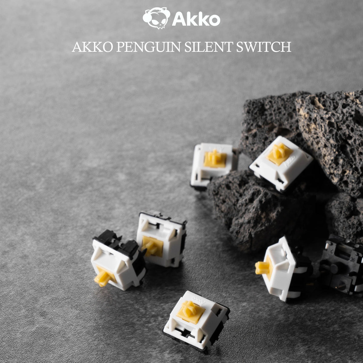 Akko Penguin Switch 5 Pin 50gf Tactile Silent Switch Compatible with MX Mechanical Keyboard (45pcs)