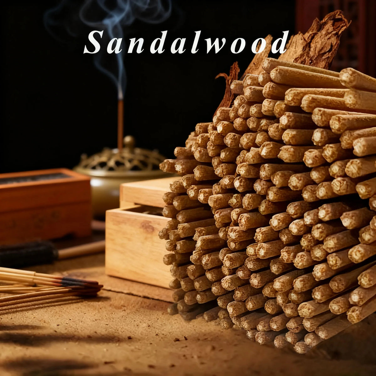 20/50/100/200/400 Sticks, Sacred Wood Incense Sticks, Natural Sandalwood Scent, Healthy and Harmless Home Decor Incense, Safe and Long-Lasting, with a Pleasant Aroma, Suitable for Relaxing in Living Rooms, Study Rooms, Bedrooms, Etc., a Convenient Choice