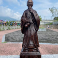 Hand-Carved Agarwood Huatuo Statue 10.6 Feng Shui Figurine
