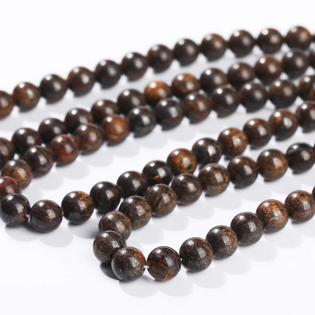 1 Strand Natural Stone Bronzite Bead Round Loose Spacer Beads 4 6 8 10mm for Jewelry Making DIY Bracelets Necklaces Accessories