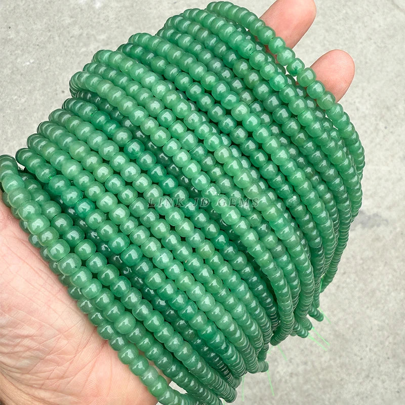 Natural Stone Green Aventurine Barrel Shape Beads Loose Spacer Bead for Jewelry Making Diy Necklace Bracelet Accessory 15 Inch
