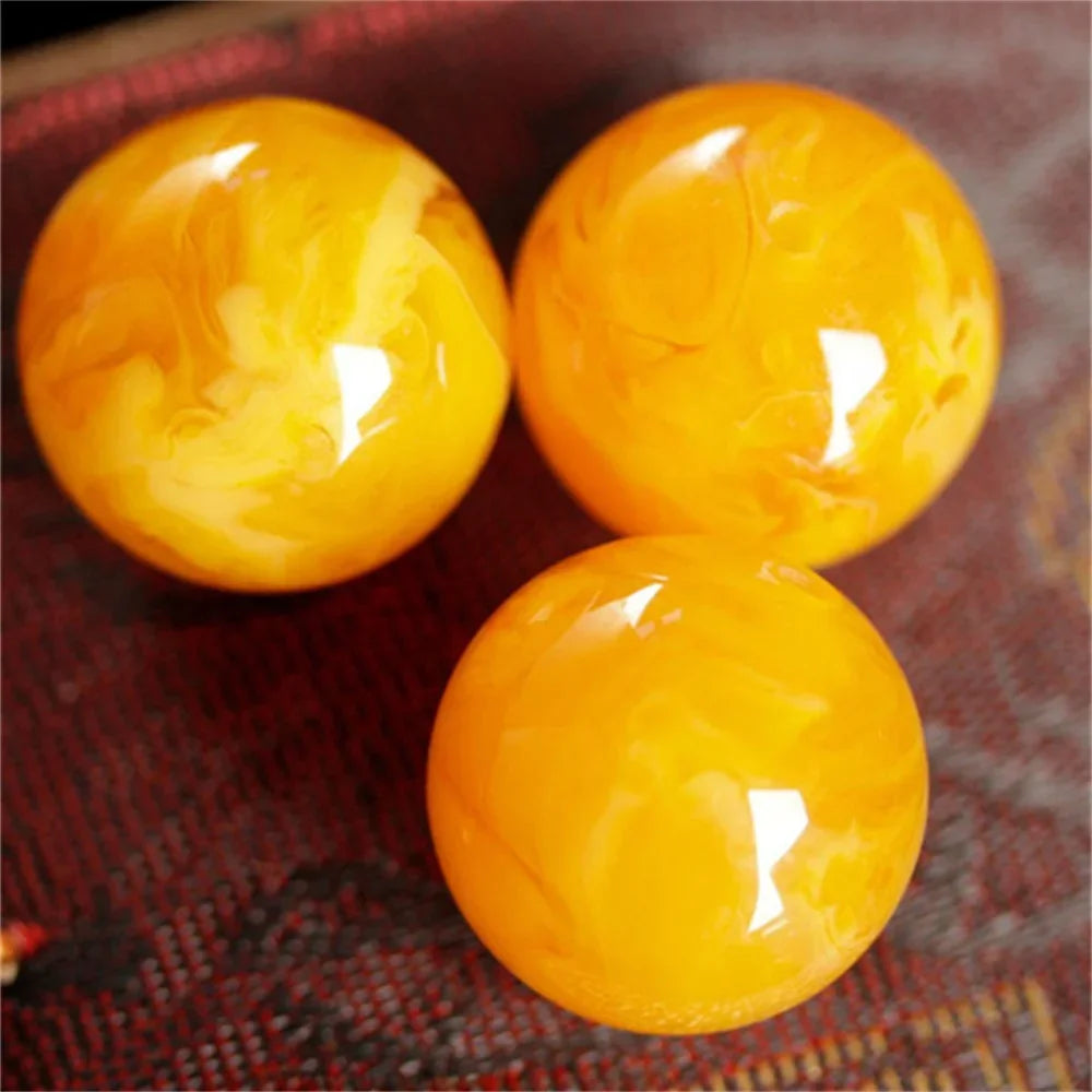 Imitation Amber Beads for Jewelry Making 6-14mm Yellow Beeswax Round Loose DIY Bracelets Necklace Earring Gift Accessories
