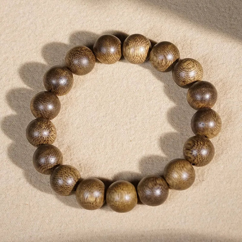 Waterborne Brunei Agarwood Bracelets Single Circle Round Bead Buddhist Prayer Beads Hand Jewelry for Men and Women Gifts