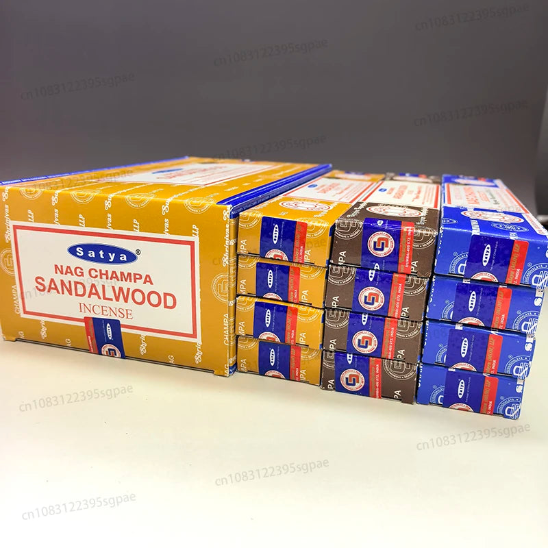 4Boxes NAGCHAMPA & 4Box SANDAL WOOD & 4Box ARABIAN OUDH Mixing Multiple Flavors ,A Total of 12Box Satya Incense Sticks for Home