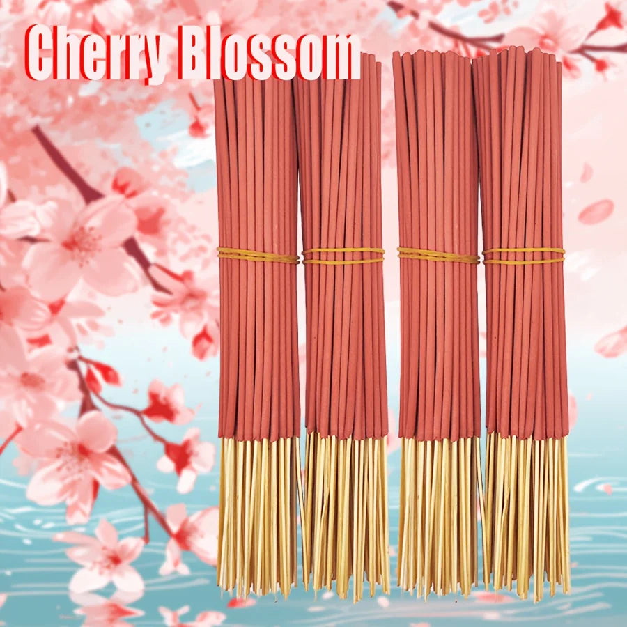 19/49/98/198 pink cherry blossom incense sticks 22.0cm Soft and delicate fragrance, suitable for bedrooms, study rooms, tea rooms, and for relieving stress at work, enhancing the ambiance for guests, with stable burnin