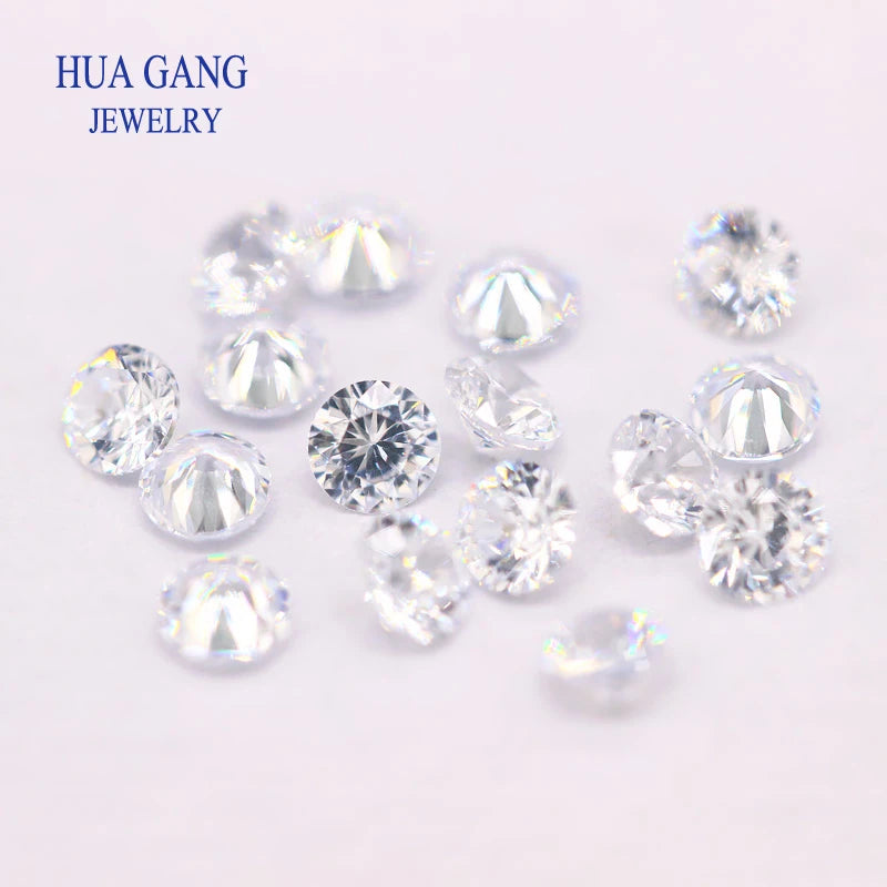 AAAAA Grade White 0.8~12.0mm Loose Zircon Stone Brilliant Round Cut Cubic Zirconia Stones For Jewelry Making DIY