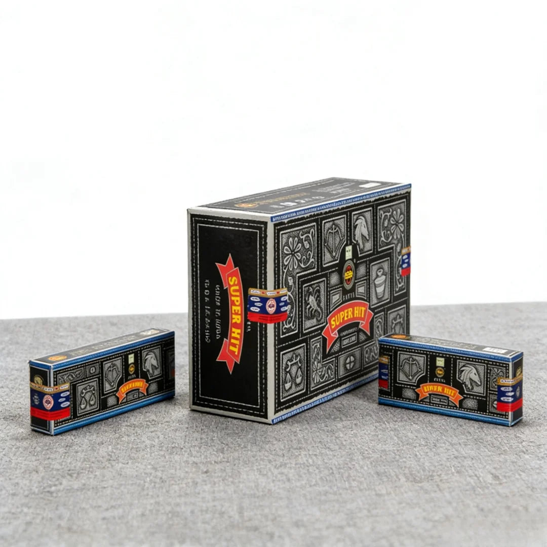 SATYA Super Hit Incense, Original (4 /8 /12boxes X 15g) - Aroma of Herbs Massala for Meditation, Relaxation and Yoga
