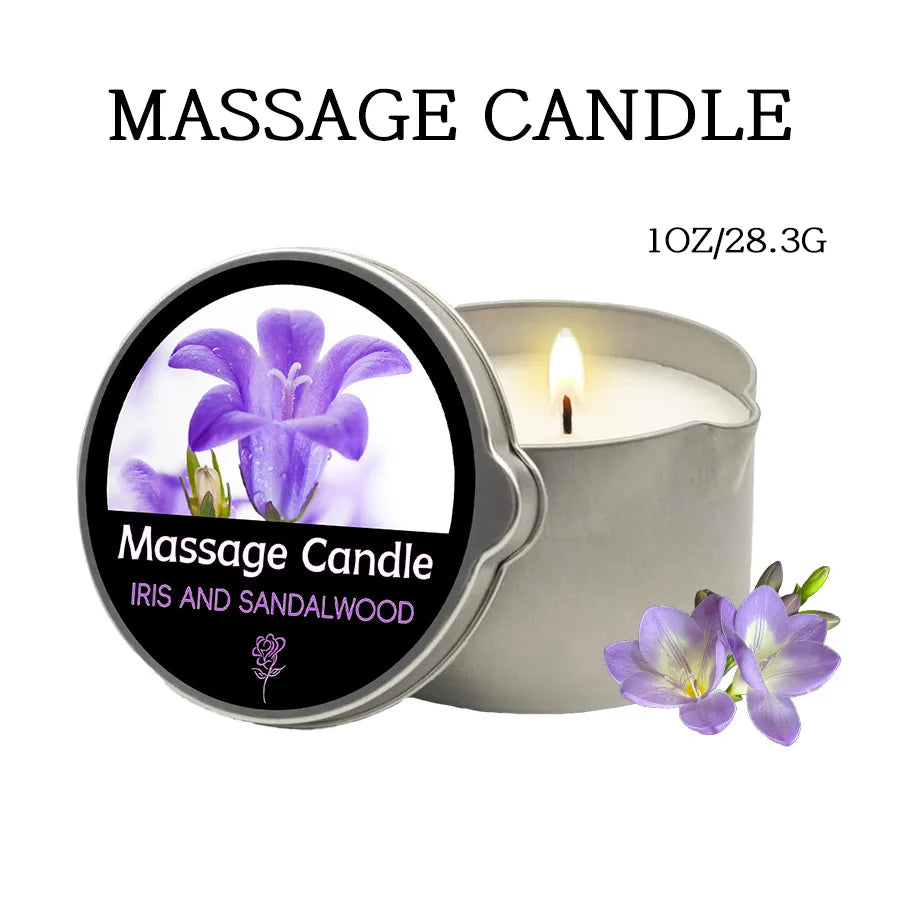Massage Candle -Essential Oil- Six different scents , 1oz/2oz Melts into Warm Massage Oil - Sensual Massage Candle, Pour Spout