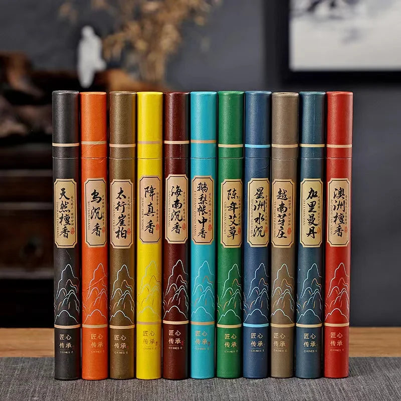 Eleven fragrances to choose from, pure natural 20g incense, burning for about 30 minutes/stick, about 40 sticks/can