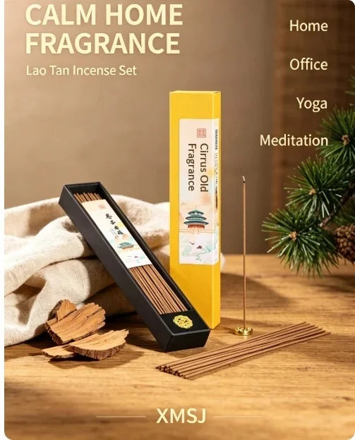 Trending Lao Tan Incense Set,Natural Sandalwood Agarwood Sticks 20g About 95 Sticks Warm Woody Scent for Home Meditation Yoga