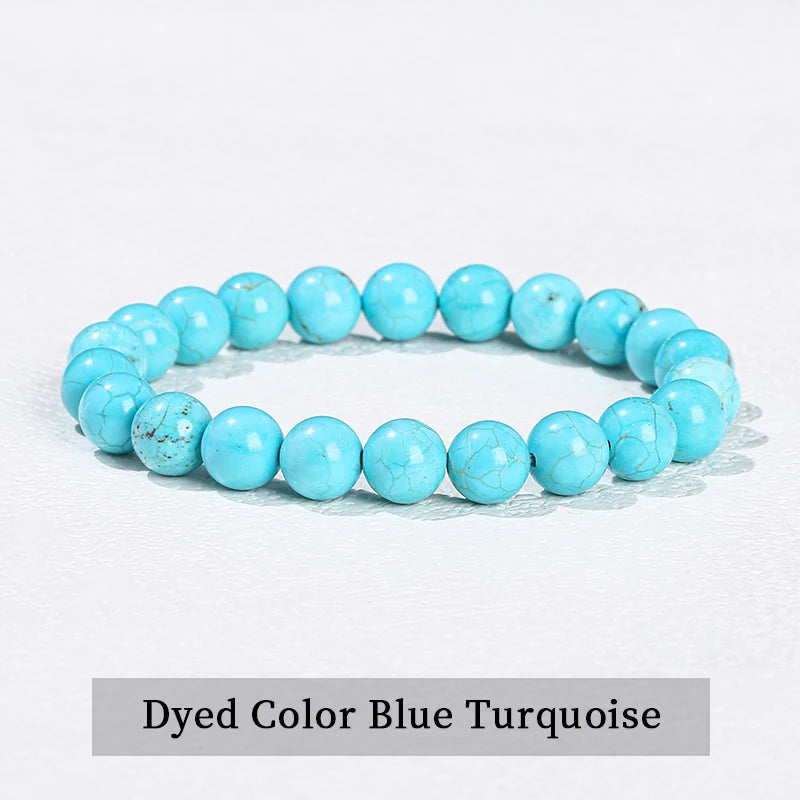 JD 6 8 10mm Natural Stone Beaded Bracelet Obsidian Fluorite Quartz Jasper Healing Beads Bangles Women Men Stretch Yoga Jewelry