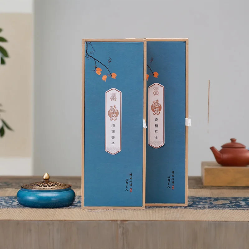Agarwood Incense Sticks Natural Qinan Red Earth Line Incense Gift Box 10g 21cm for Meditation Prayer and Home Fragrance