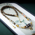 First Grade Butter Agarwood Pendant Rope with Natural White Crystal South Red Agate Dzi Bead Universal Hanging Cord Gifts