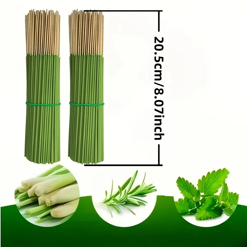 Citronella Scented Aromatherapy Sticks - 22.0cm Long Bamboo Incense Sticks, Long-Lasting Fragrance, Air Purification and Relaxation, 45-Minute Burning Time, Wood-Like Summer Scent, Suitable for Home, Camping, Garden, P