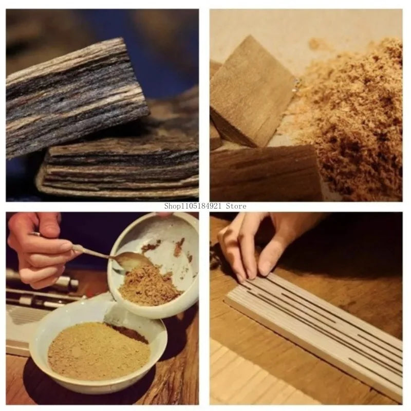 32CM Hainan Agarwood Bamboo  Incense Stick Home Buddha Worship Indoor Yoga Meditation Soothing Spiritual Lasting Fragrance