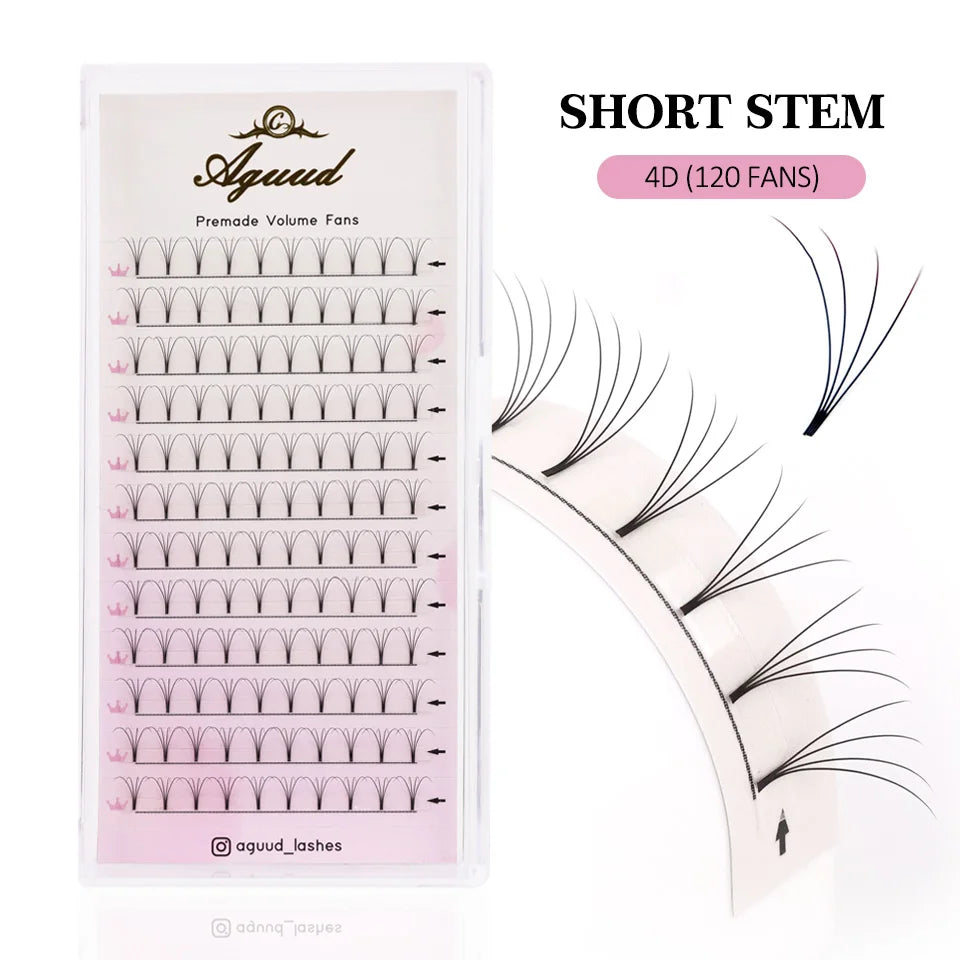 AGUUD Short Stem 3D-6D Premade Volume Fan Lashes