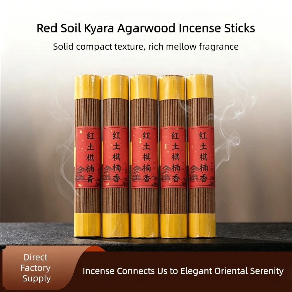 Red Soil Kyara Agarwood Incense Sticks,Natural Aged Agarwood,Zen Meditation Calming Aroma for Home Fragrance,Oud Incense Sticks