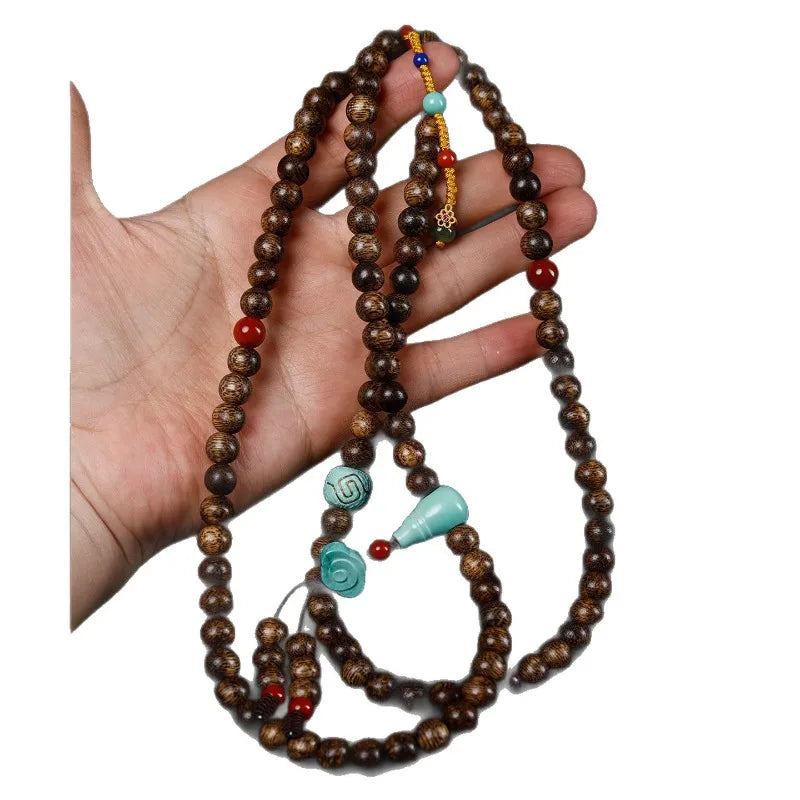 Bruneian Agarwood 8mm Couple Bracelets w/ Hetian Jade & Turquoise: New Chinese Style Jewelry (Bracelets/Sweater Chains) Gifts
