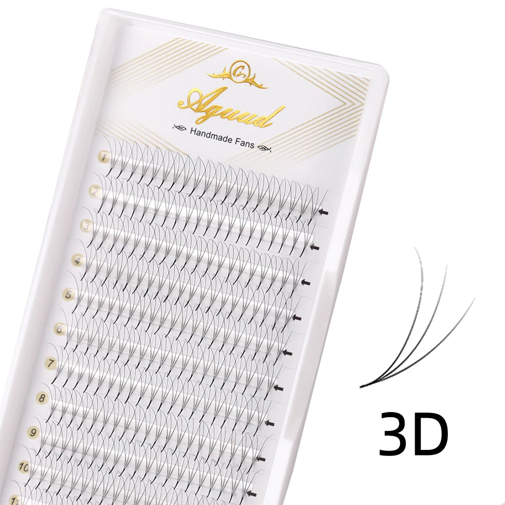 AGUUD 5 Trays/Lot Thin Roots Slim Base Premade Fans Lash Sharp Pointy Base Promade Russian Volume Fans Eyelash Extensions Faux