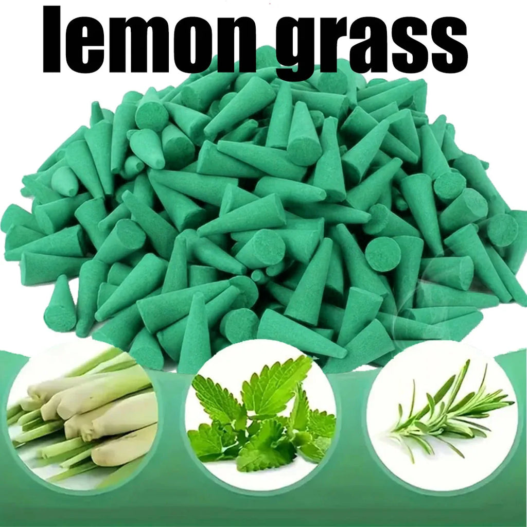 25/62/141Pcs, Enlarged and Lengthened Lemon-Scented Cones, Lemongrass Extract, Special Citronella Scent, Suitable for Home Deodorization, Yoga, Study Room Aromatherapy, Aromatherapy Meditation