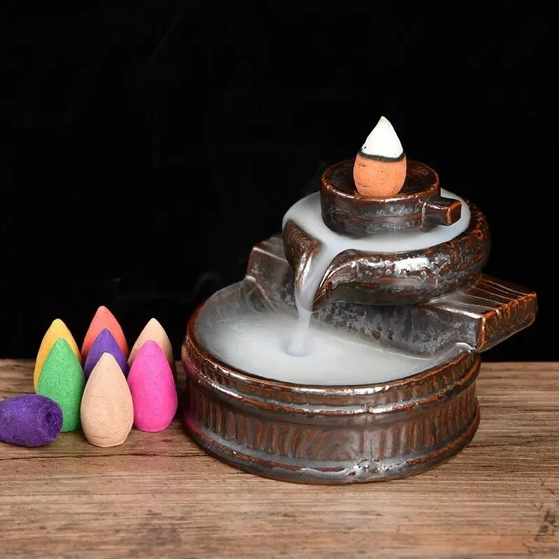 Backflow Incense Cones Sandalwood Agarwood Rose Floral Plant Granules Household Aroma Cone 60 Pieces Per Bag Natural Botanical