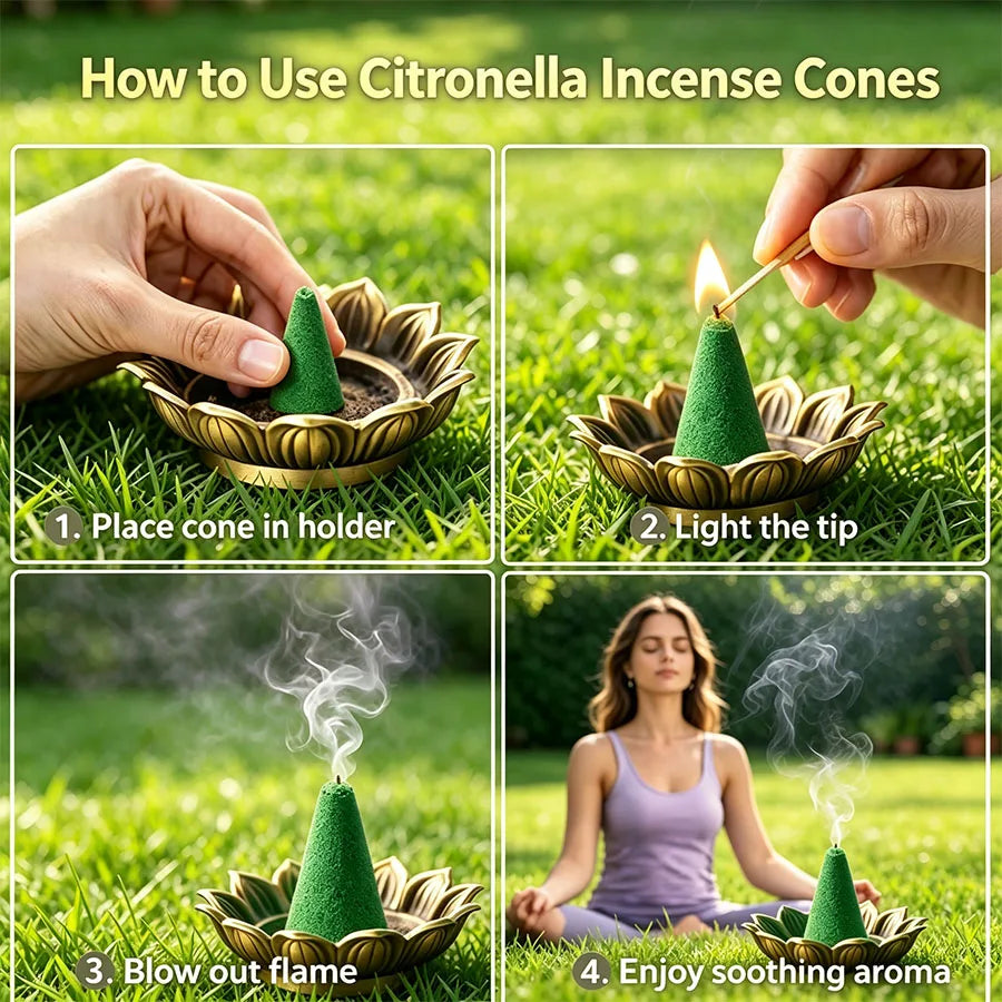 37/143 Pieces of Exquisite Canned Handcrafted Lemongrass Incense Cones, the Scent of Lemongrass Brings a Touch of Freshness to the Stuffy Summer Nights, Suitable for Patios, Outdoor Activities, Home Decoration, and Holiday Gifts