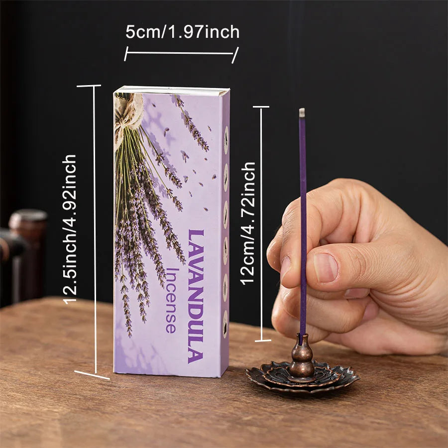 1 Box Contains 35 Incense Sticks, 9 Different Scents: Frankincense, Lavender, Lemongrass, White Musk, Sage, Pine Cone, Vanilla, Sacred Wood, Thick Incense Sticks, Suitable as a Long-Lasting Fragrance Gift for the Home