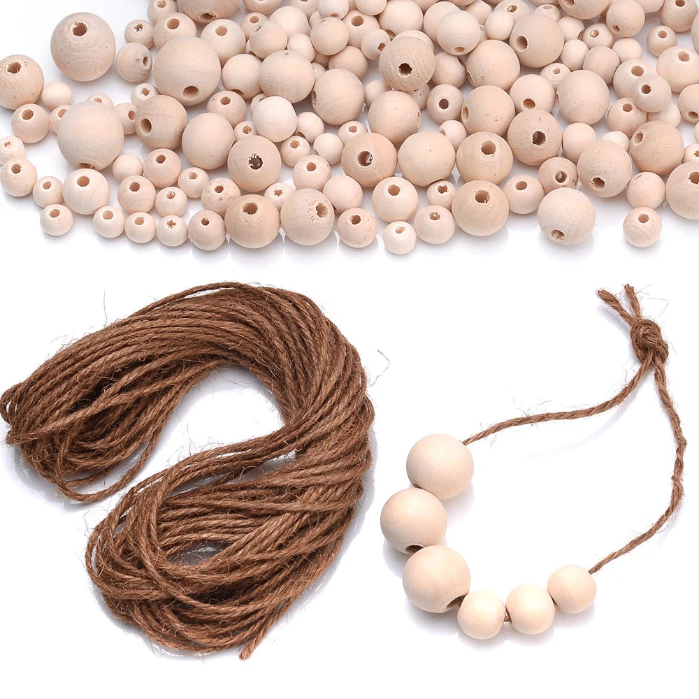 4-50mm 1-1000pcs Natural Wooden Beads Round Spacer Wooden Lead-Free Balls Charms Diy For Jewelry Making Handmade Accessories