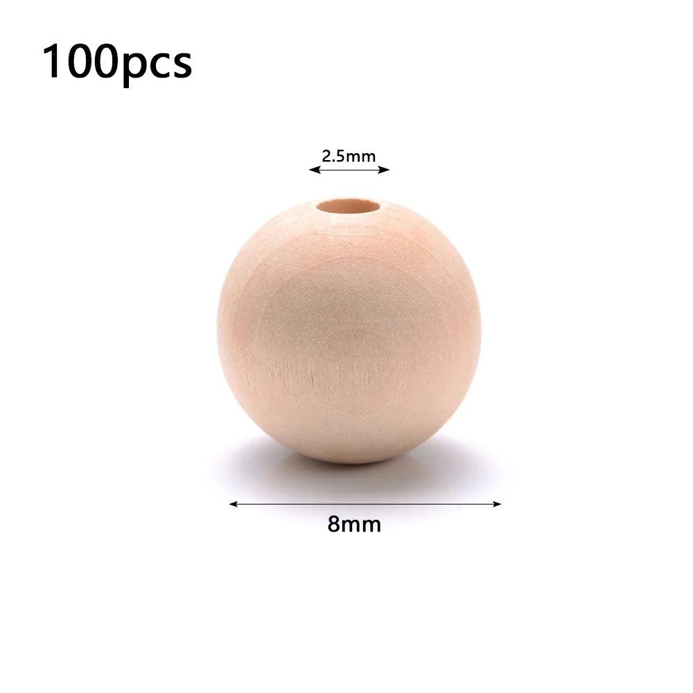 4-50mm 1-1000pcs Natural Wooden Beads Round Spacer Wooden Lead-Free Balls Charms Diy For Jewelry Making Handmade Accessories