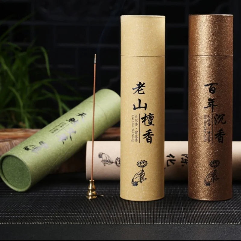 400Pcs Natural Wood Herbal Incense Sticks with Free Holder Multi Scent Sandalwood Agarwood Wormwood for Home Yoga Room Relaxatio