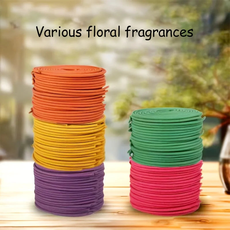 40-Pack Multicolor Spiral Incense Sticks, Rattan Coil Incense for Home, Bathroom Purification, Sleep, Yoga, Meditation, Relaxati