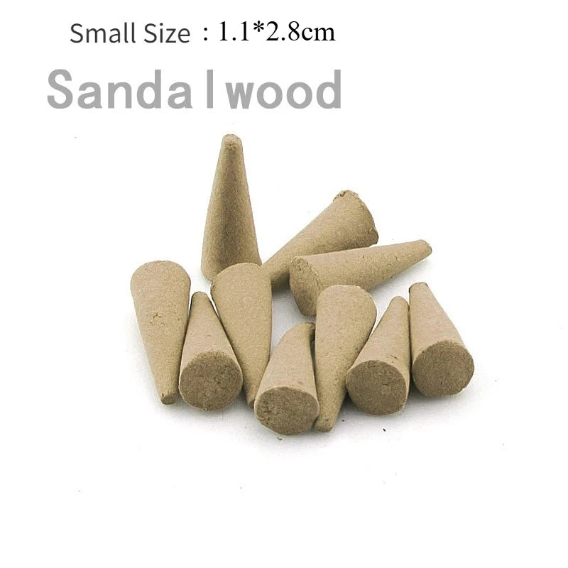 Natural Small or Plus Incense Cones Fragrant Sandalwood Jasmine Lavender Tower Spices Cones Indian Bulk Incenses Aromatherapy