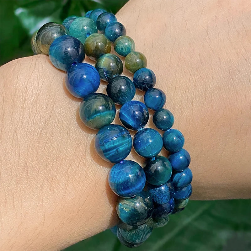 Natural stone Beads Blue Tiger Eye Round Loose Beads Diy Charm Bracelet Earrings for Jewelry Making 15" Strand 4/6/8/10/12/14mm
