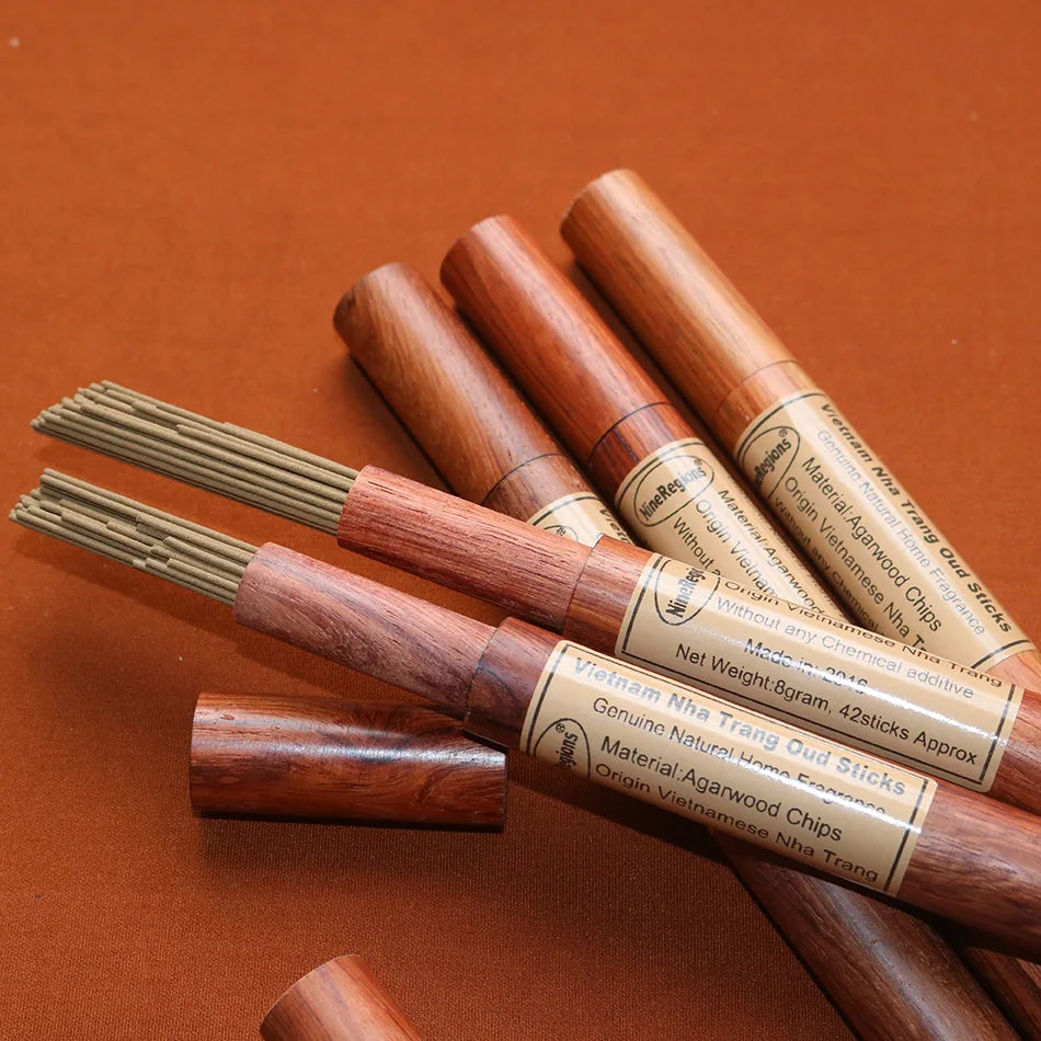 8g 42sticks Genuine Natural Vietnam Nha Trang oudh incense stick rosewood Tube packing oud incienso stong sweet & cool smell