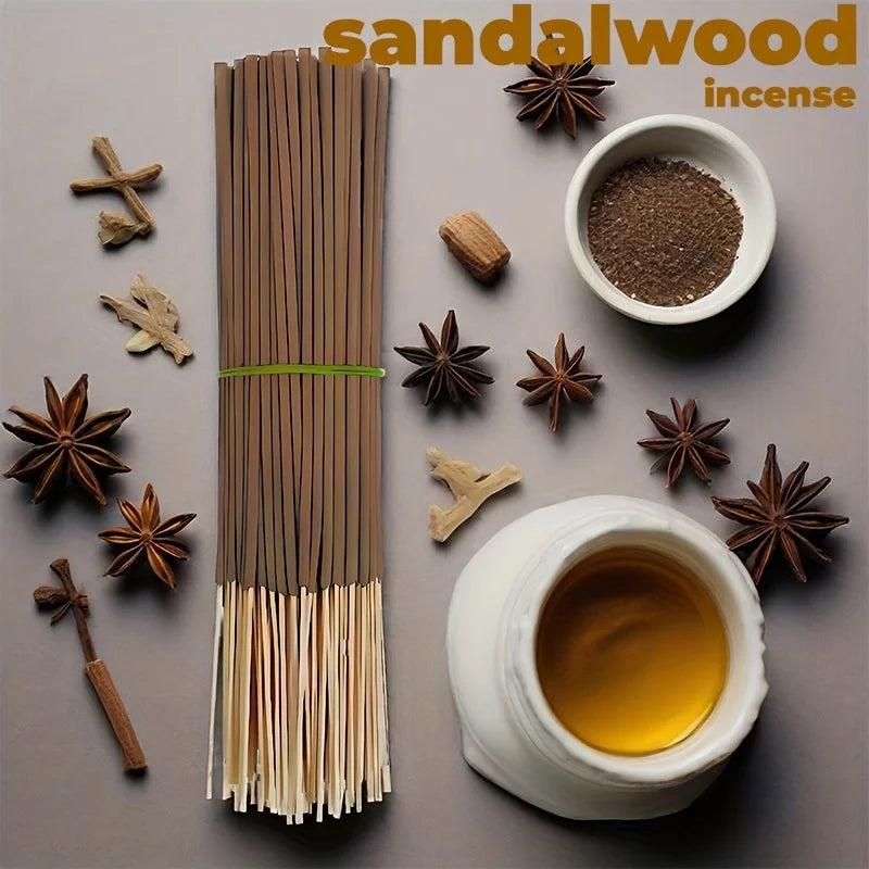 23/45/148/348Pcs Sandalwood Sticks Palo Santo Long-Lasting Fragrance Suitable for Yoga and Meditation Suitable for Outdoor Use Home Bedroom Kitchen Bathroom Courtyard Tea Room Office Hotel Etc. Suitable for Relaxing the Mind Relieving Stress Holiday Gifts