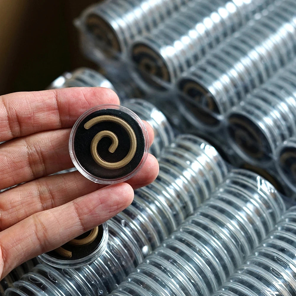 100 Pcs Stick-Free Agarwood Coil Incense, 35 Min Burn Time
