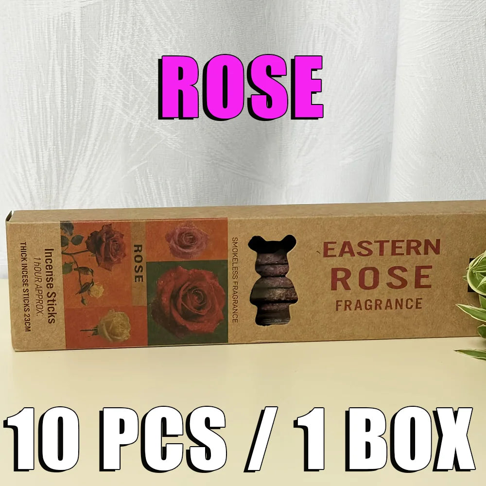 Argentinian Hand-Rolled Incense Sticks in a Box, Containing 6 Scents Including Osmanthus, Rose, Jasmine, Narcissus, Sacred Wood, and Lavender, 21cm Long, with a Rich Aroma, Purifies the Air, Suitable for Yoga, Meditation, Hosting Guests, Reading, Etc